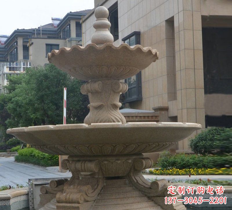 莆田简约双层大理石喷泉雕塑