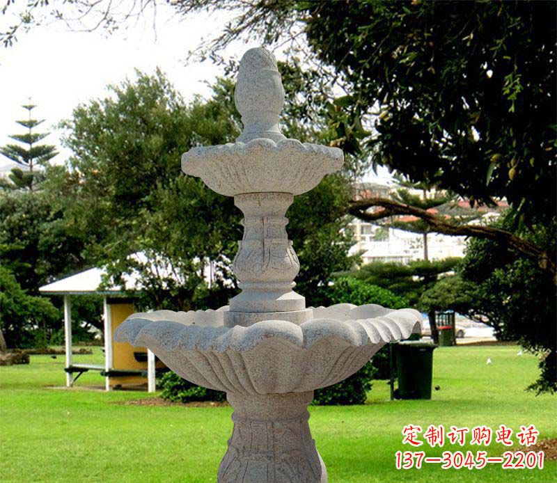 莆田大理石双层喷泉雕塑,精美绝伦