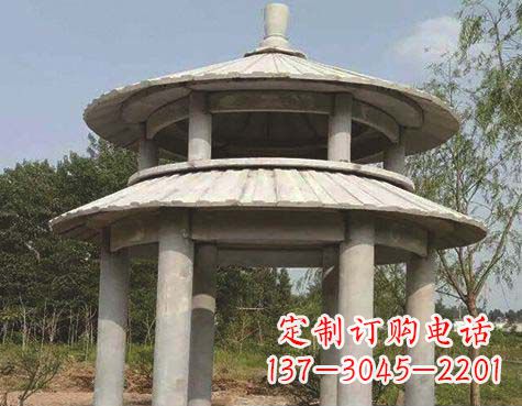 莆田大理石双层圆顶凉亭石雕