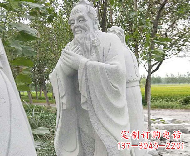 莆田大理石雕刻孔子精美石雕