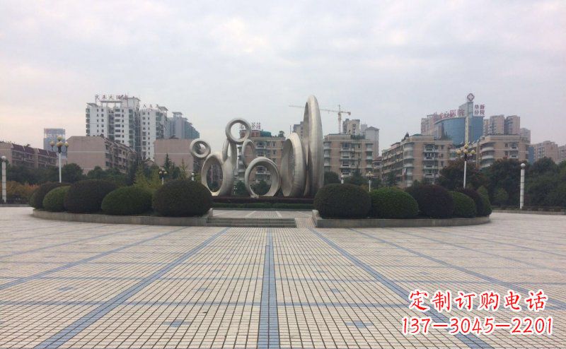 莆田中领雕塑不锈钢圆环雕塑