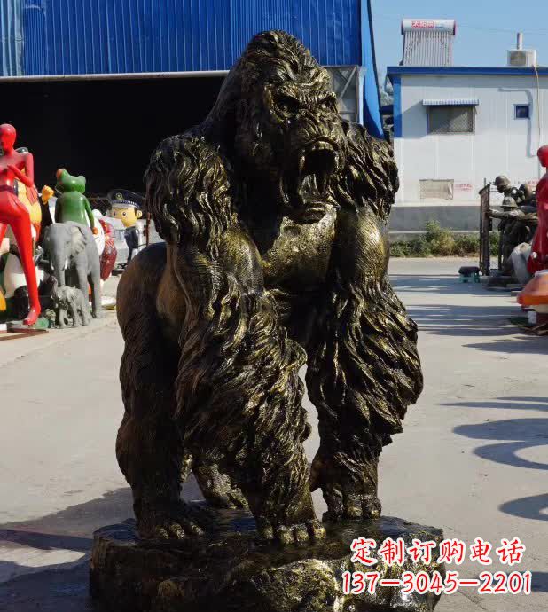 莆田中领雕塑精美的猩猩铜雕