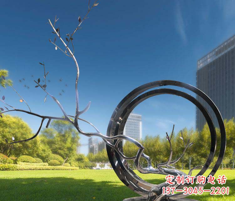 莆田超大不锈钢环形景观雕塑