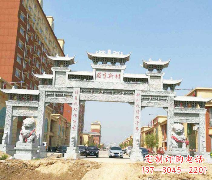 莆田大型五门石雕牌楼