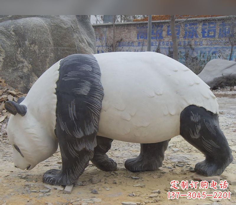 莆田特色熊猫石雕定制