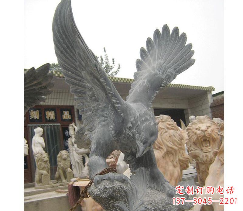 莆田中领雕塑神秘的老鹰石雕
