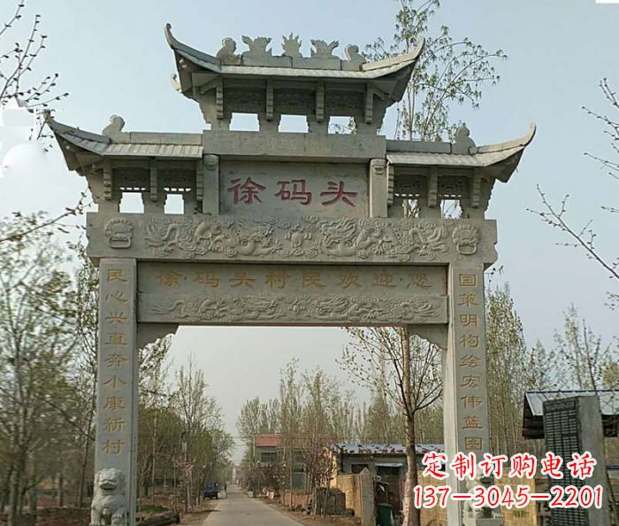 莆田精美纯手工大理石牌坊雕塑