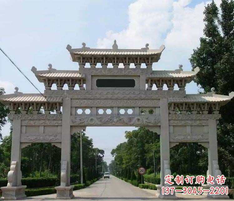 莆田道路三门牌坊石雕