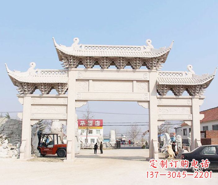 莆田道路三门石牌坊石雕 (2)