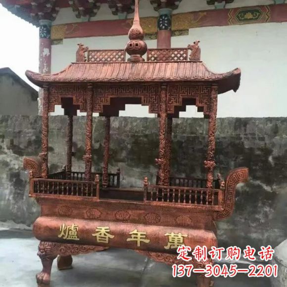 莆田雕刻蝙蝠铜香炉