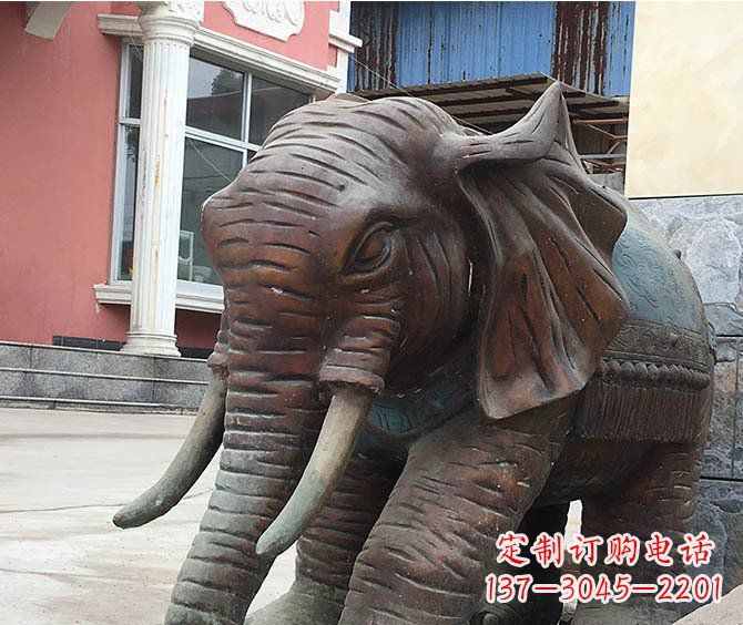 莆田动物大象公园铜雕摆件