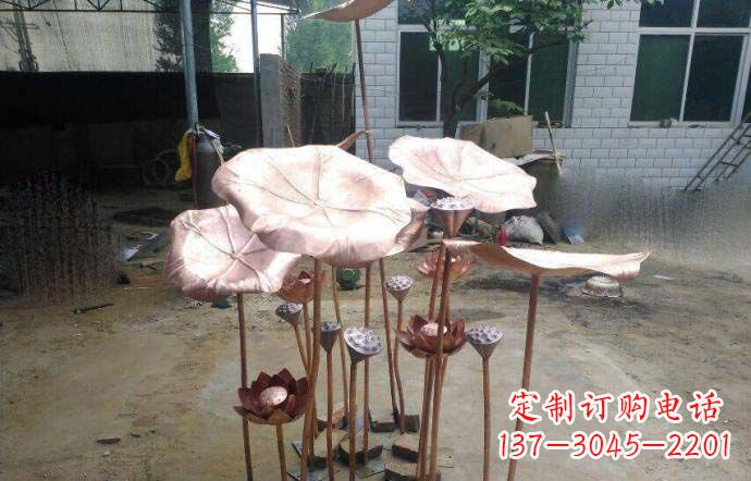 莆田锻铜荷叶雕塑