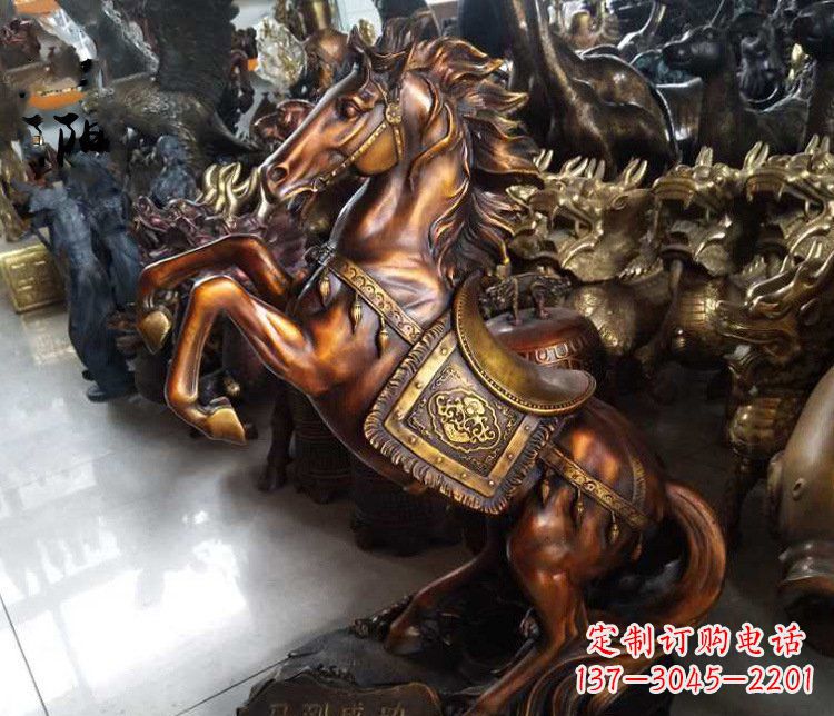 莆田仿古马到成功铜雕塑摆件 (2)