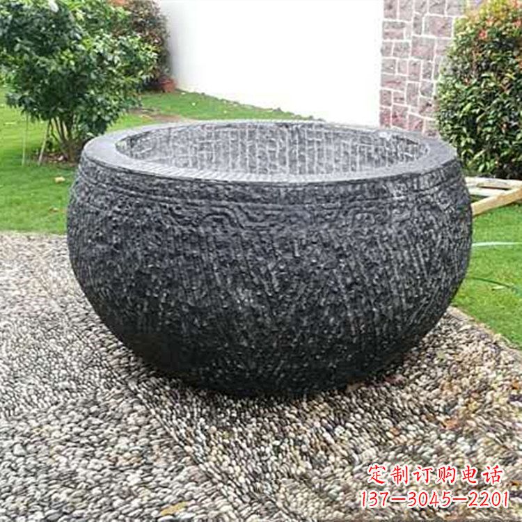 莆田仿古石雕水缸,精雕细琢别具一格