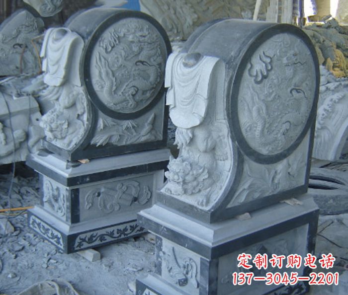 莆田仿古石门墩招财抱鼓石雕塑