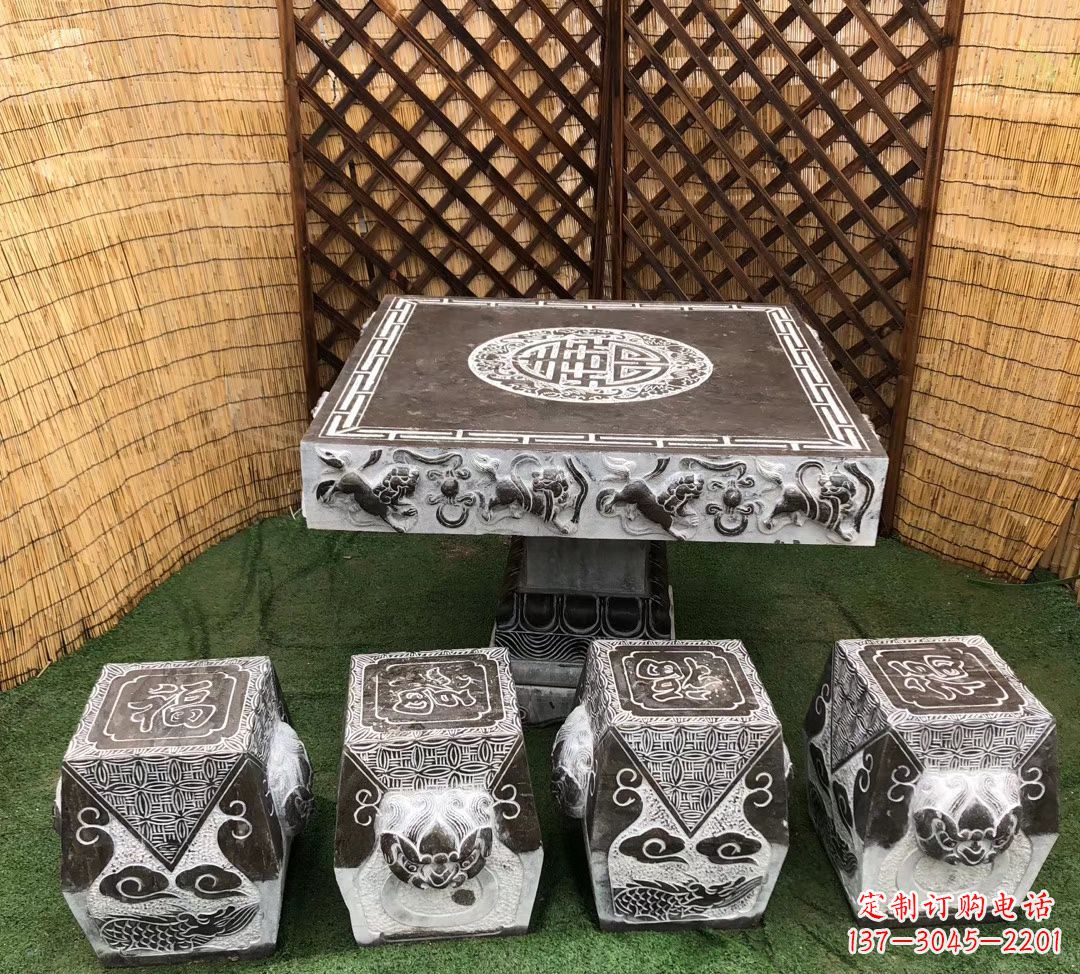 莆田仿古石桌凳公园景观石雕