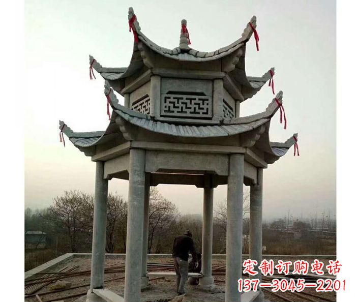 莆田仿古双层石雕凉亭 (4)