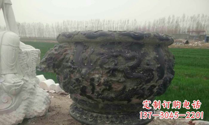 莆田仿古圆形水缸石雕