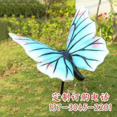 莆田浅蓝白色蝴蝶雕塑