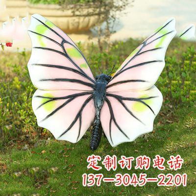 莆田浅粉白色仿真蝴蝶雕塑