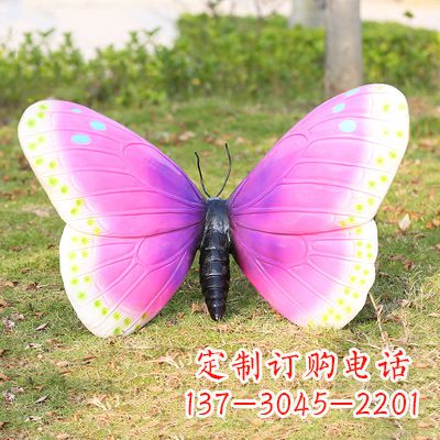 莆田仿真蝴蝶_紫白色款35x65x42
