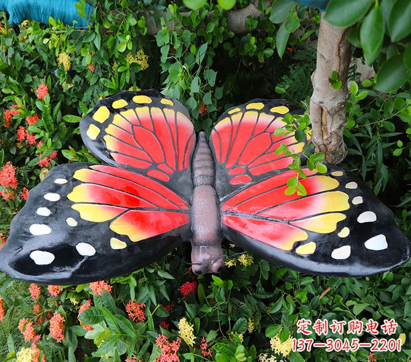 莆田仿真蝴蝶摆草地动物雕塑摆件