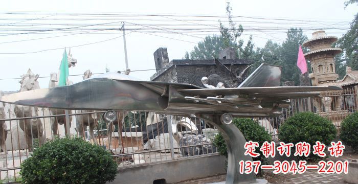 莆田中领雕塑精美不锈钢飞机雕塑
