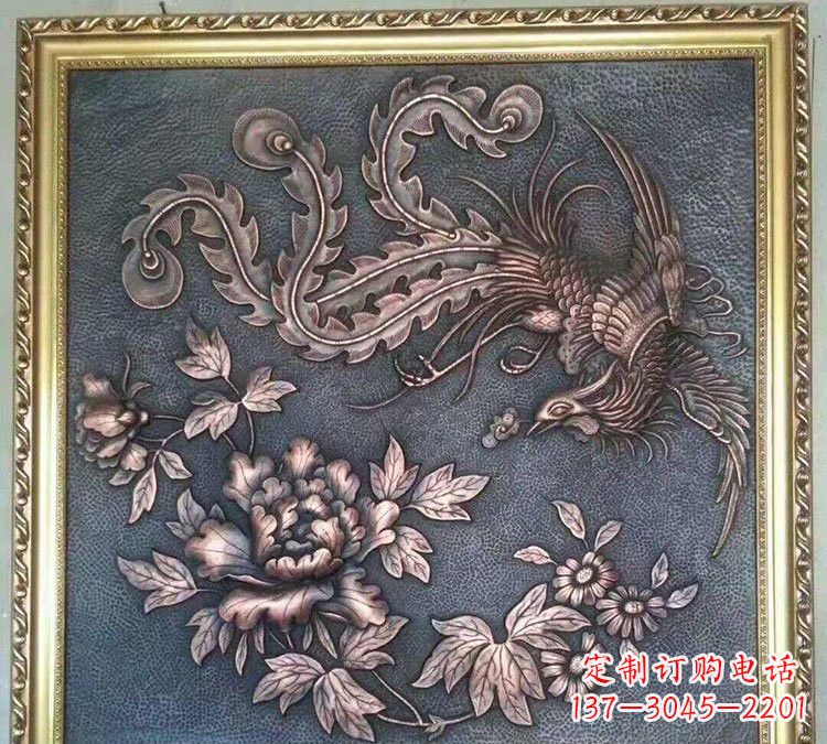 莆田凤凰牡丹铜浮雕