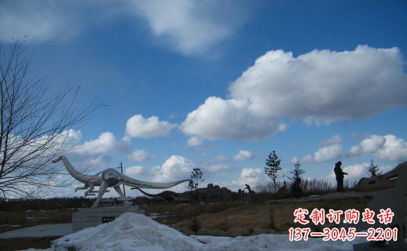 莆田公园不锈钢抽象恐龙动物雕塑