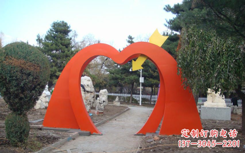 莆田高雅大气的不锈钢拱门雕塑