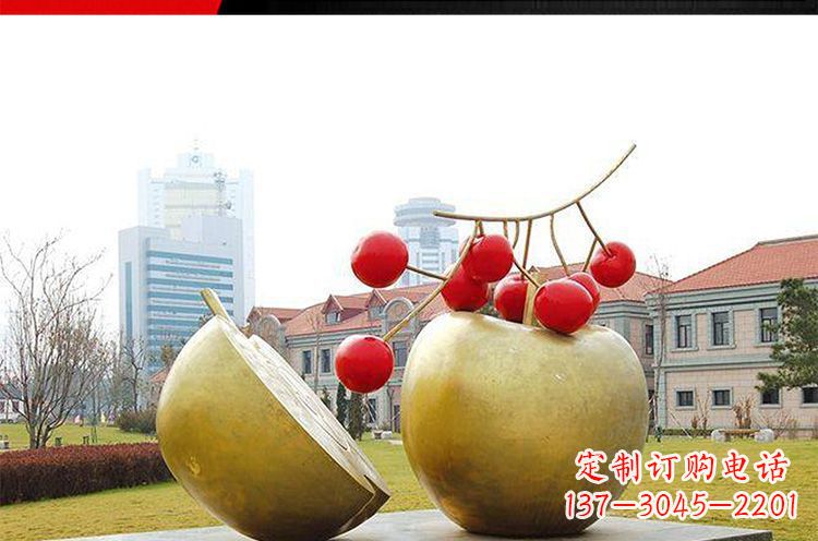 莆田公园不锈钢苹果樱桃雕塑