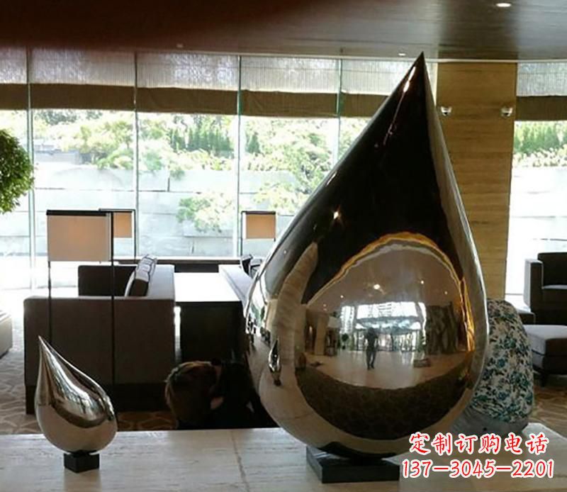 莆田公园不锈钢水滴球景观雕塑