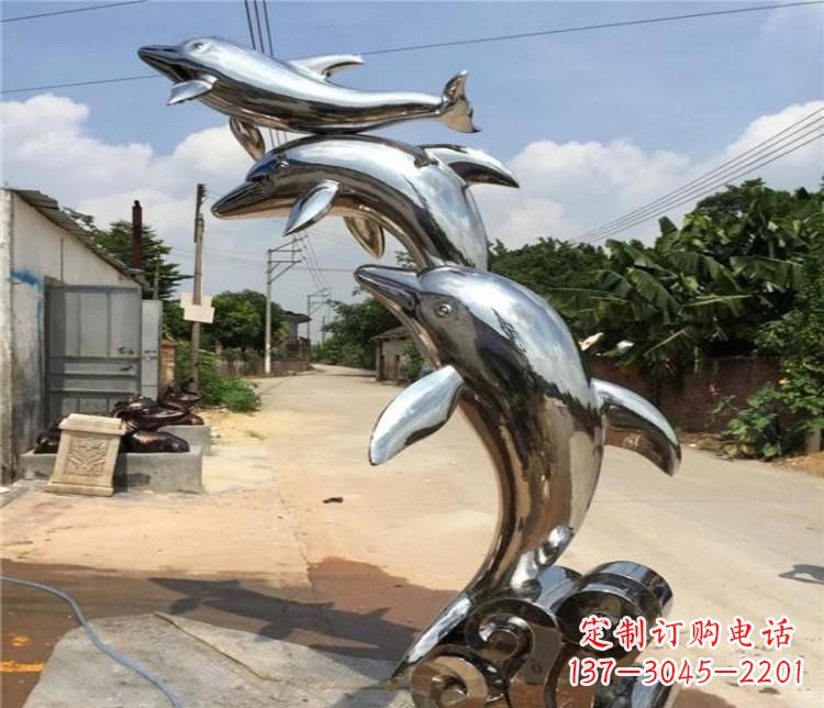 莆田冲浪海豚不锈钢雕塑