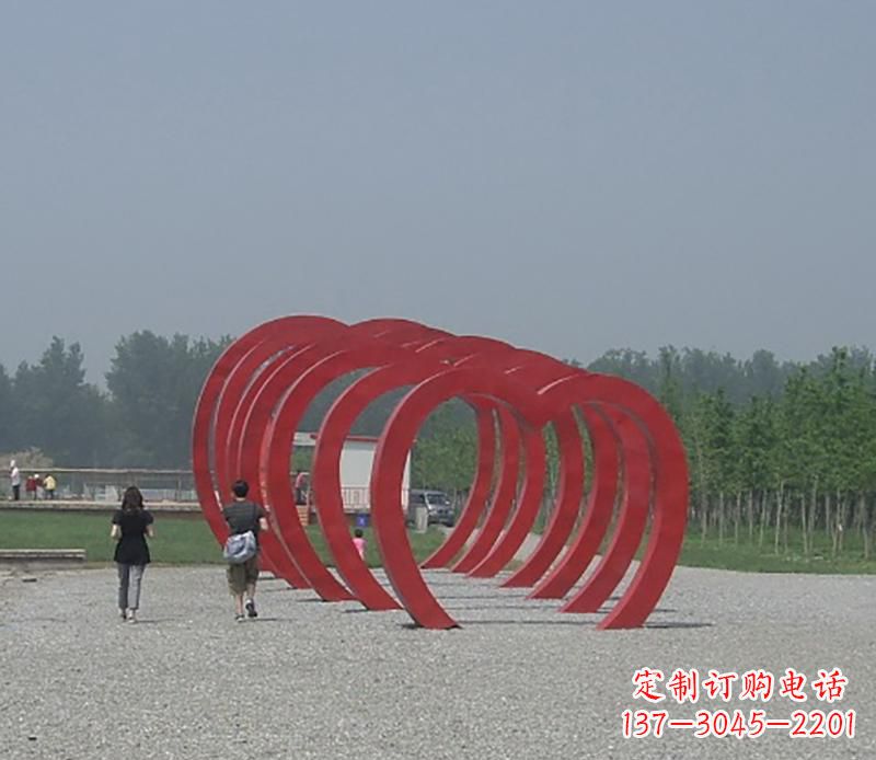 莆田公园不锈钢心形拱门景观雕塑