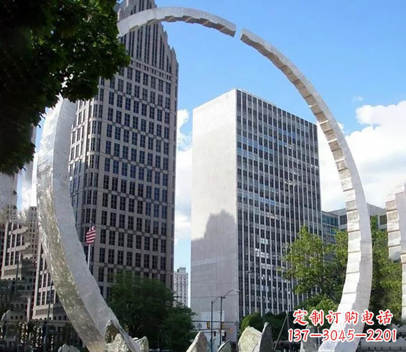 莆田公园不锈钢圆环景观雕塑