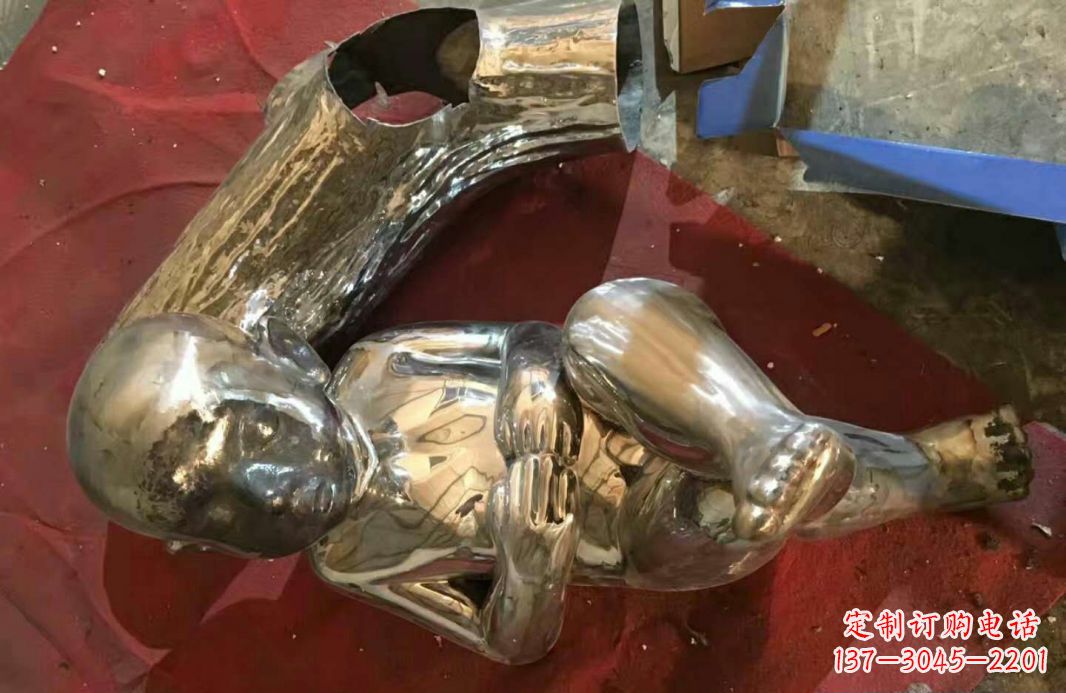 莆田风格时尚可爱的不锈钢儿童雕塑