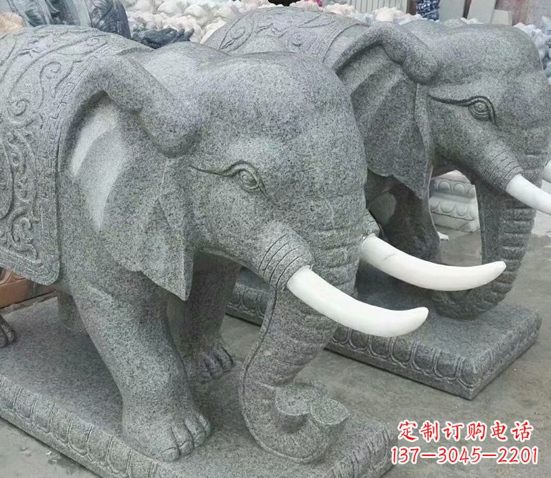 莆田象征力量的大理石大象雕塑