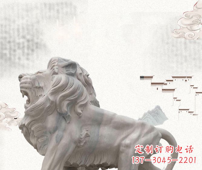 莆田公园动物欧式石狮子雕塑