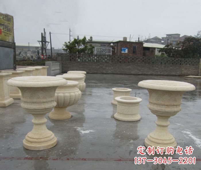 莆田完美绽放——大理石花盆石雕
