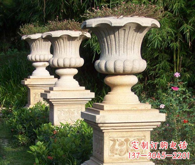 莆田高质量大理石花盆石雕