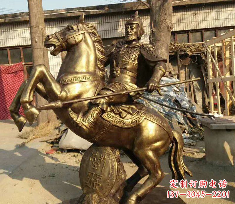 莆田公园景观将军骑马铜雕