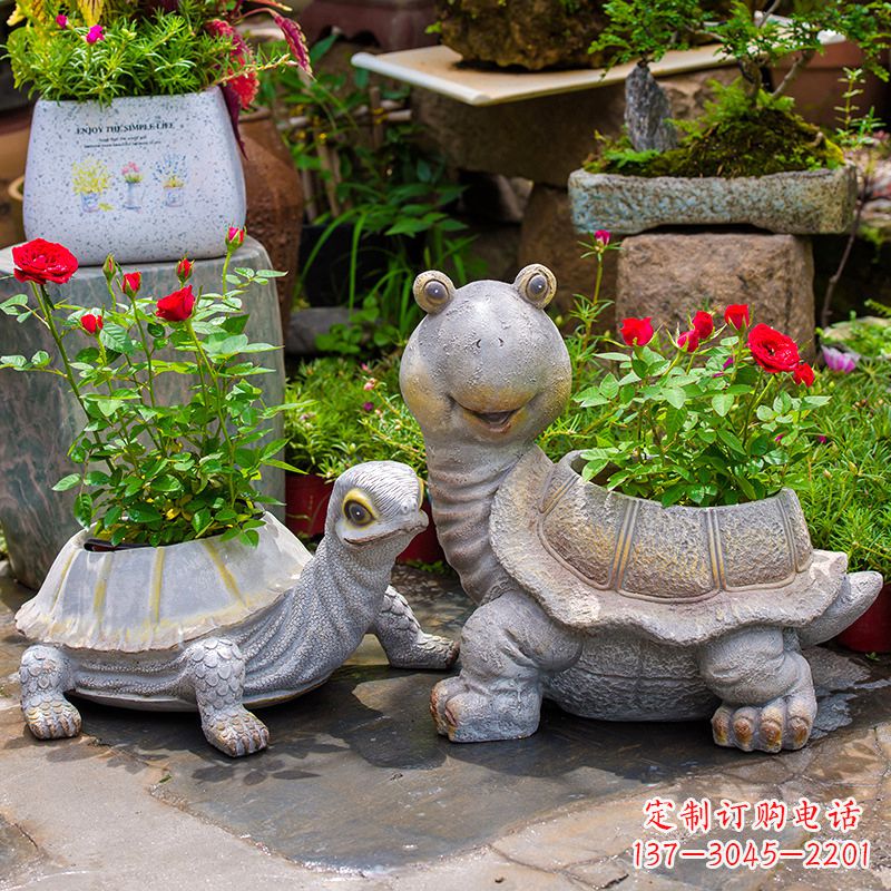 莆田铸铁乌龟花盆雕塑