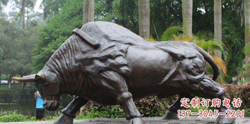 莆田公园拓荒牛动物铜雕