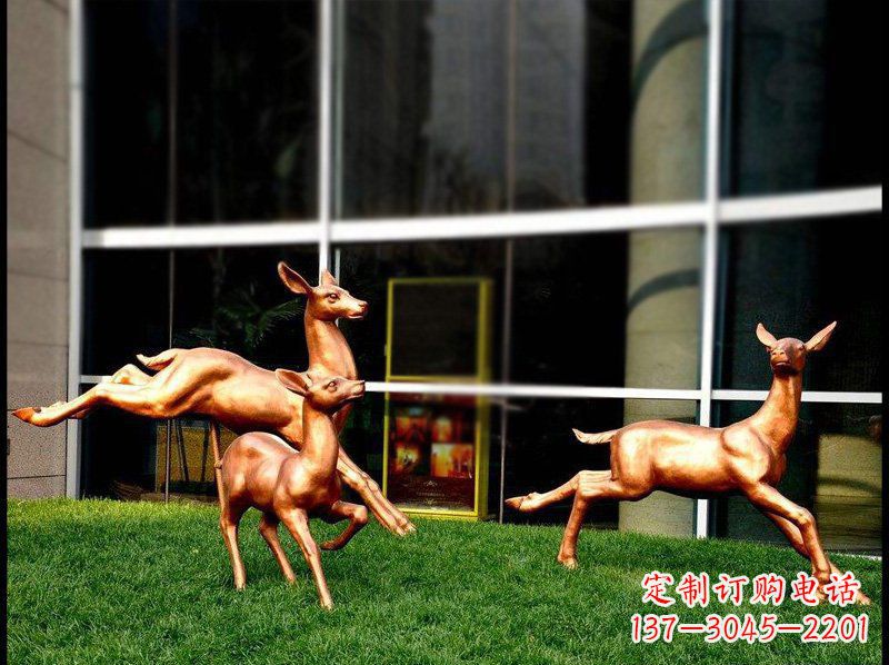 莆田精美青铜动物雕塑——小鹿奔跑