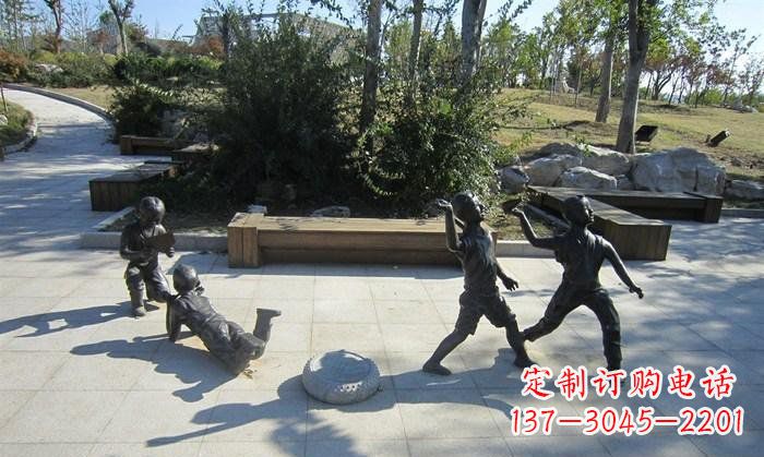 莆田公园玩耍的儿童人物铜雕