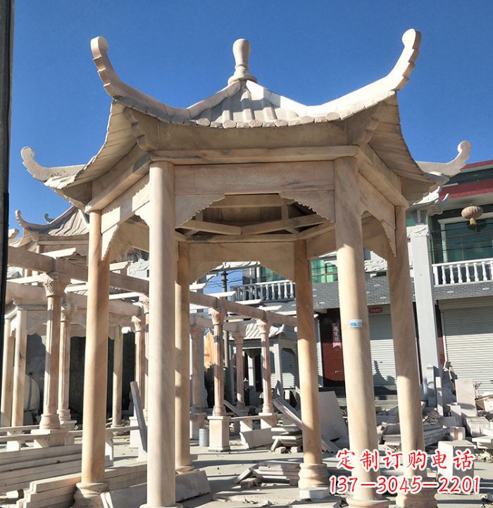 莆田公园晚霞红凉亭雕塑