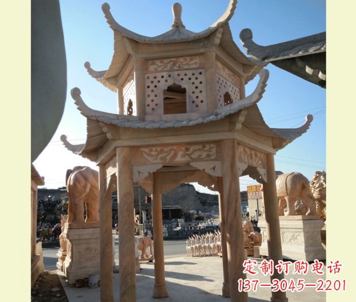 莆田中式双层石雕凉亭