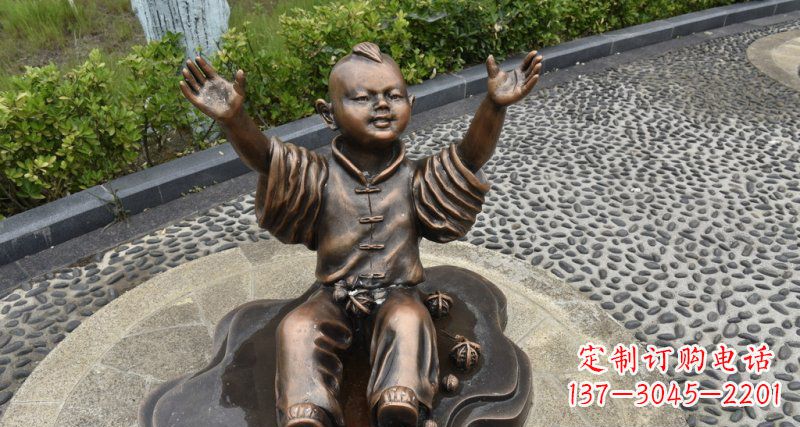 莆田精致雕塑,匠心创造——小男孩铜雕
