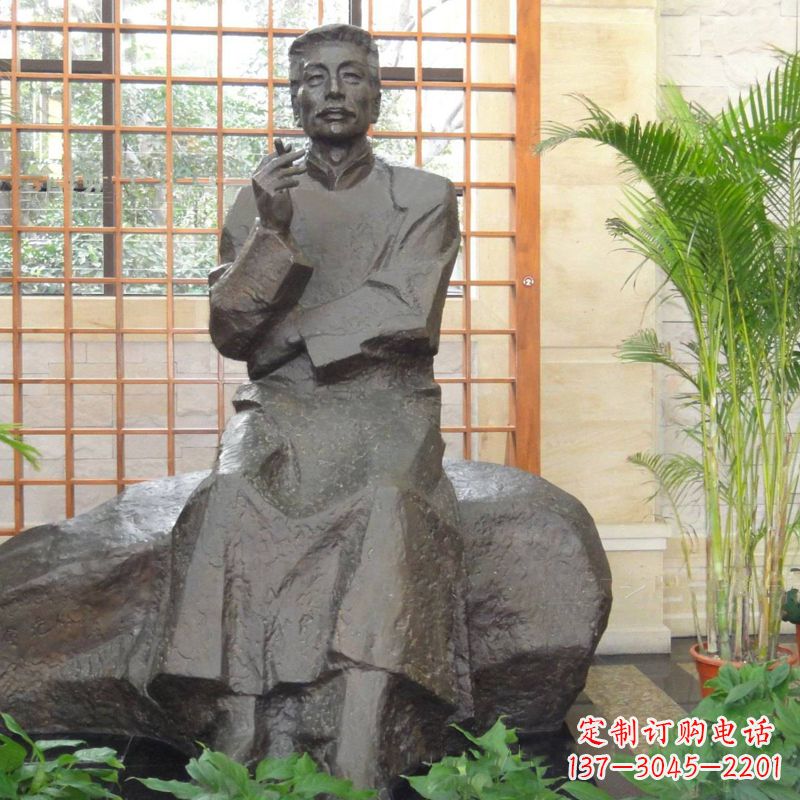莆田中领雕塑|传承历史文化的鲁迅铜雕像