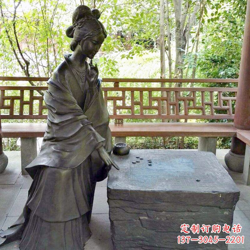 莆田古代美女西施下棋情景雕塑